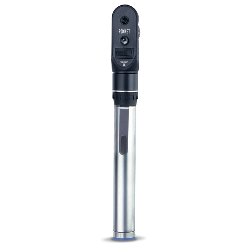 Front View of Keeler Pocket Ophthalmoscope Head and Handle